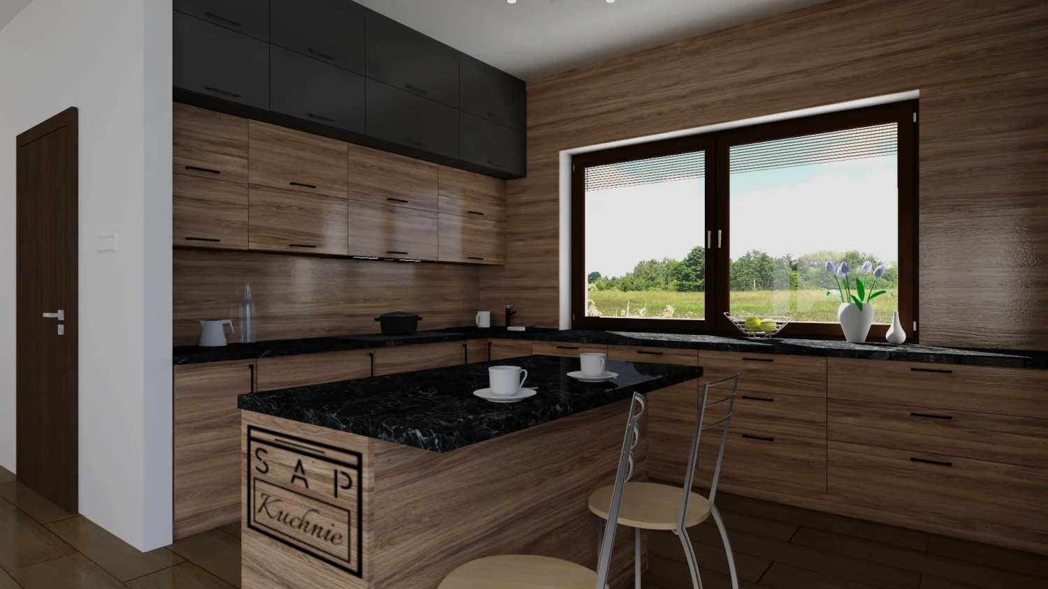 Kuchnia widok po skosie